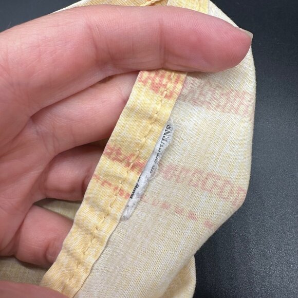 Vintage King Size Flat Sheet 1990s Aztec Orange Blue Stripes Southwestern READ - Picture 7 of 9